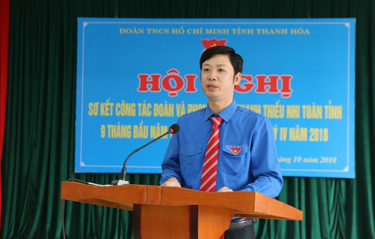 Đồng chí Lê Văn Trung - Tỉnh ủy viên, Bí thư Tỉnh đoàn phát biểu kết luận Hội nghị